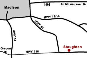 Map to Stoughton Opera House